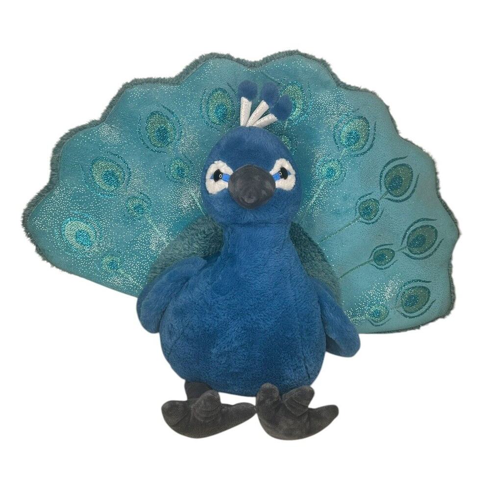 Sparkle Peacock Bird 24" Plush Stuffed Animal Toy HUGE Beautifully Detailed